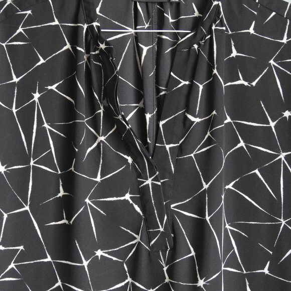 2/$13 Apt. 9 Flowy Business Top, Black & White Geometric - Size Medium - Picture 3 of 5
